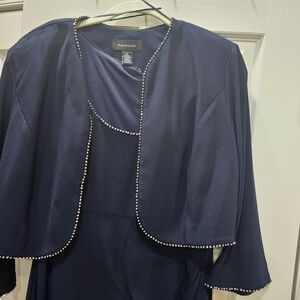 R&M Richards Midnight Blue Dress with Embellished Jacket